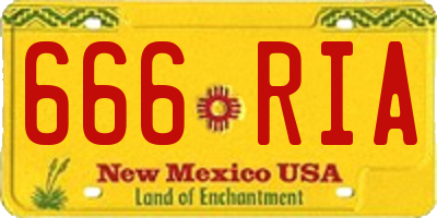 NM license plate 666RIA
