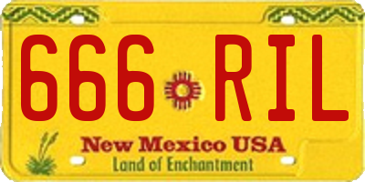 NM license plate 666RIL