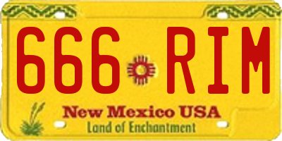 NM license plate 666RIM