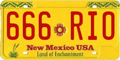 NM license plate 666RIO