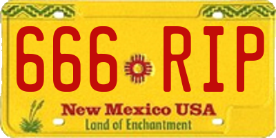 NM license plate 666RIP
