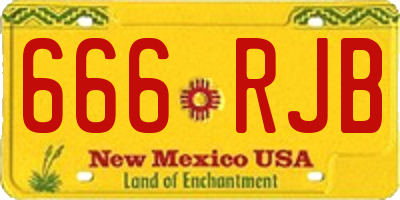 NM license plate 666RJB