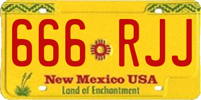 NM license plate 666RJJ
