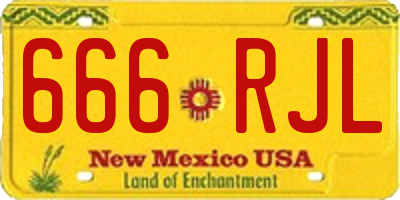 NM license plate 666RJL