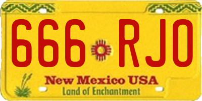 NM license plate 666RJO