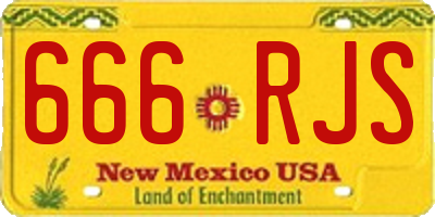 NM license plate 666RJS