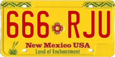 NM license plate 666RJU