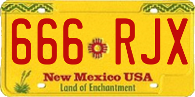 NM license plate 666RJX