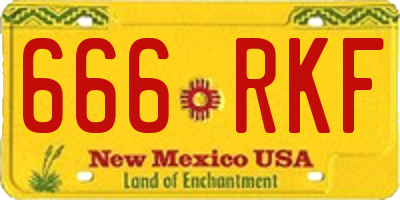 NM license plate 666RKF
