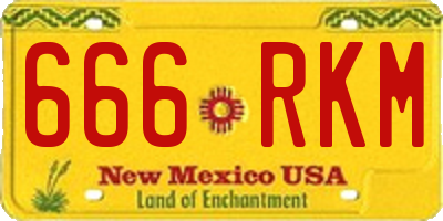 NM license plate 666RKM