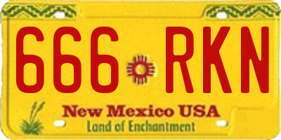 NM license plate 666RKN