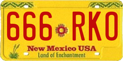 NM license plate 666RKO
