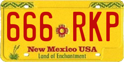 NM license plate 666RKP
