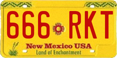 NM license plate 666RKT