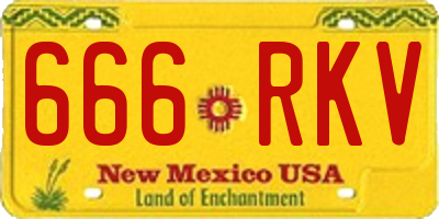 NM license plate 666RKV