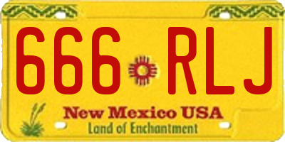 NM license plate 666RLJ