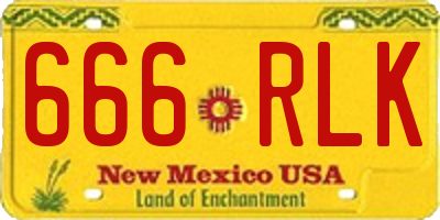 NM license plate 666RLK
