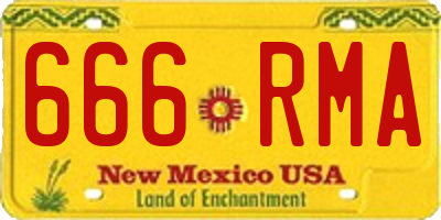 NM license plate 666RMA