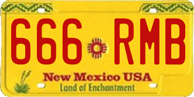 NM license plate 666RMB