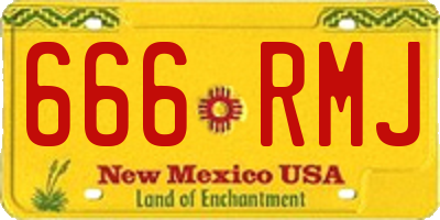NM license plate 666RMJ
