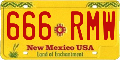 NM license plate 666RMW