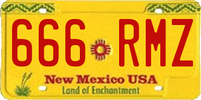 NM license plate 666RMZ