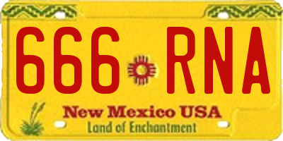 NM license plate 666RNA