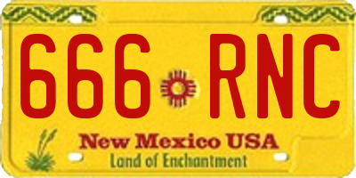 NM license plate 666RNC