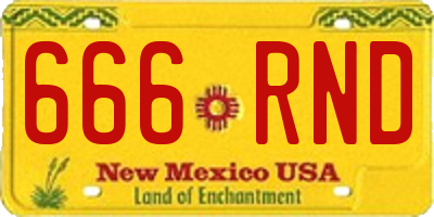 NM license plate 666RND