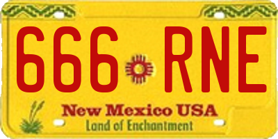 NM license plate 666RNE