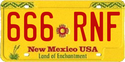 NM license plate 666RNF