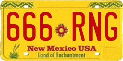 NM license plate 666RNG
