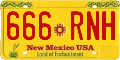 NM license plate 666RNH