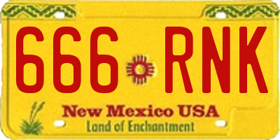 NM license plate 666RNK