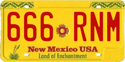 NM license plate 666RNM