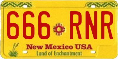 NM license plate 666RNR