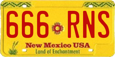 NM license plate 666RNS