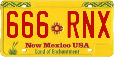 NM license plate 666RNX