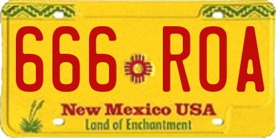 NM license plate 666ROA