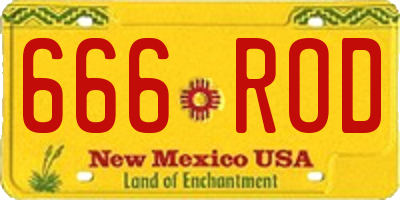 NM license plate 666ROD