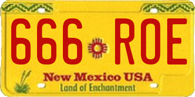 NM license plate 666ROE