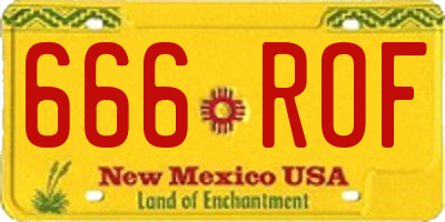 NM license plate 666ROF