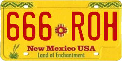 NM license plate 666ROH