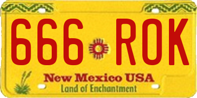 NM license plate 666ROK