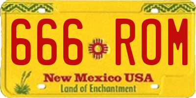 NM license plate 666ROM
