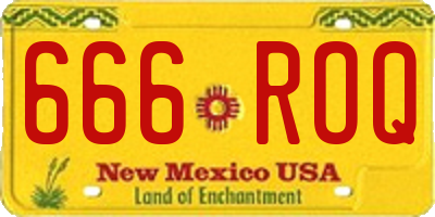 NM license plate 666ROQ