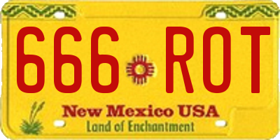 NM license plate 666ROT