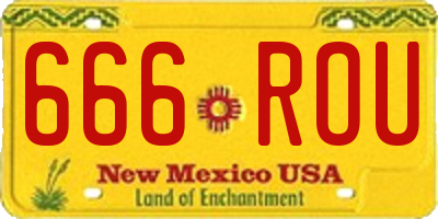NM license plate 666ROU