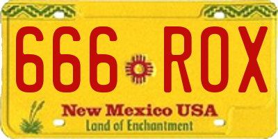 NM license plate 666ROX