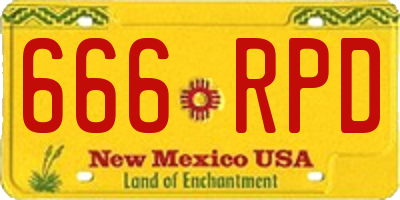 NM license plate 666RPD